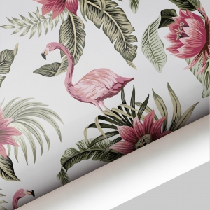 Papel pared Flamingo Natur Rosette