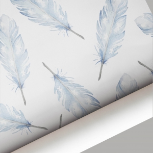 Papel pared BLUE FEATHER 