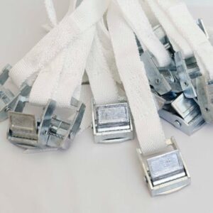 Cinta tensora con hebilla de presión Blanco 15 mm x 600 mm (Hebilla metálica)