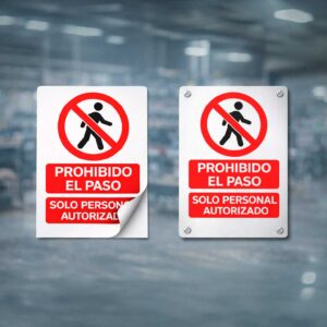 Carteles “Prohibido el Paso – Solo Personal Autorizado” – Packs de 2 a 10 Unidades