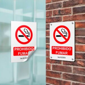 Carteles “Prohibido Fumar” – Según Ley 42/2010 – Packs de 2 a 10 Unidades